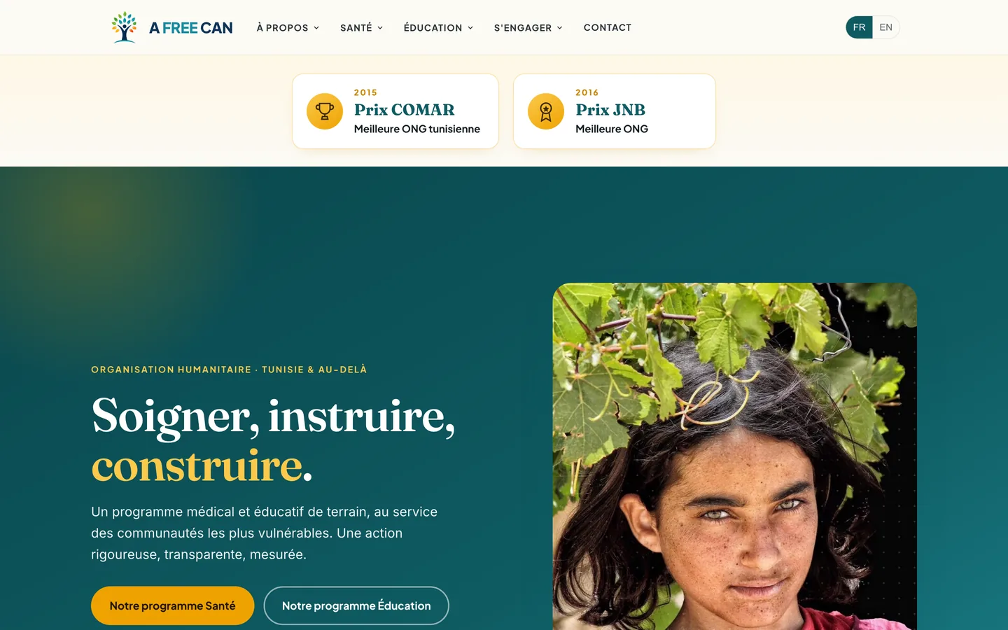 Site de l'ONG humanitaire A FREE CAN