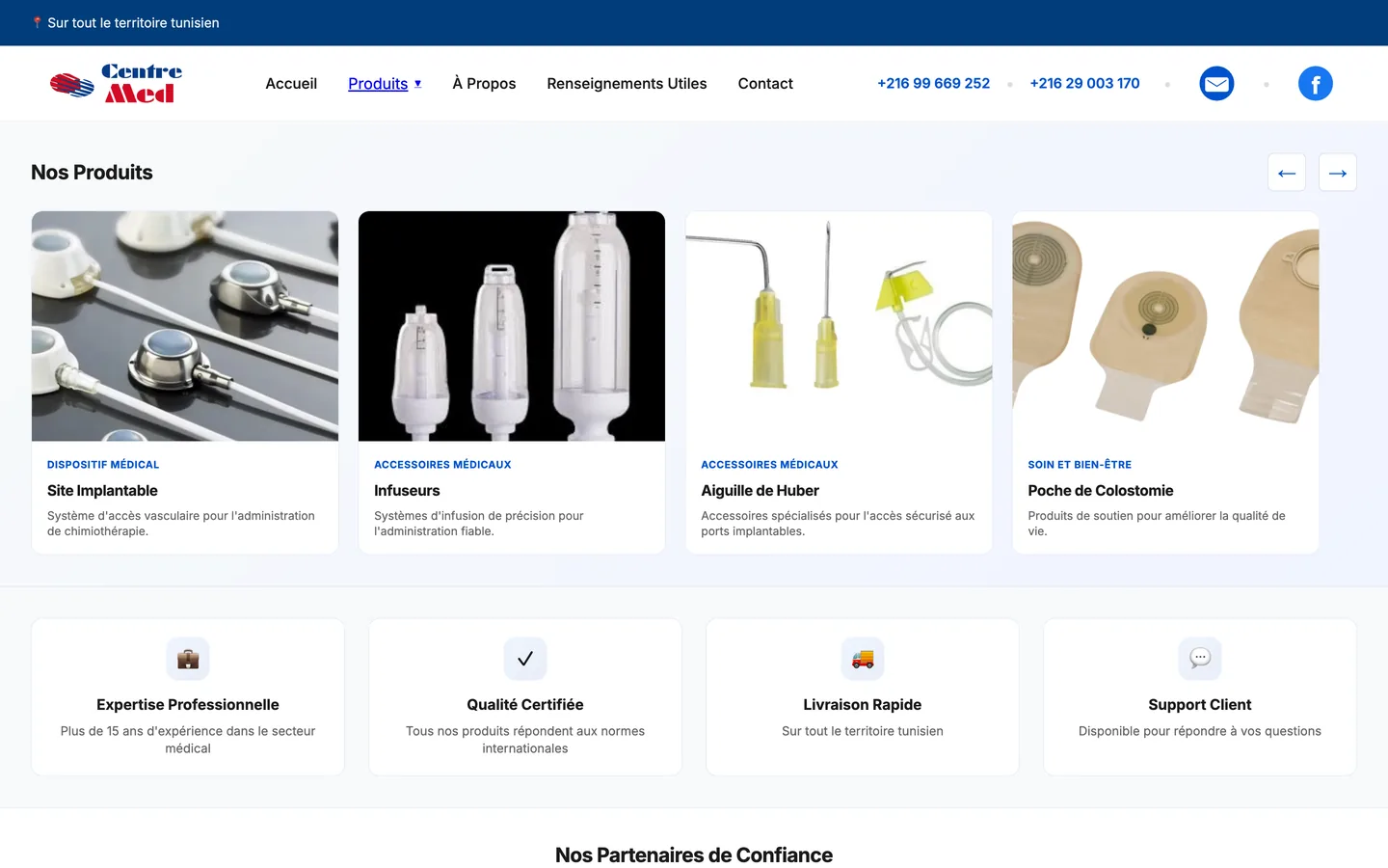 Site CentreMed, matériel médical à Ariana